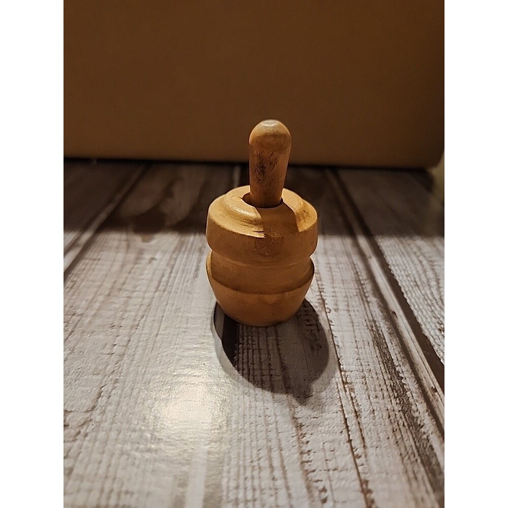 Antique Wooden Butter Mold Stamp Thistle & Leaf Design